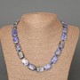 Sodalite Necklace, natural stone rectangle, diameter 13x18mm+-, length 48cm