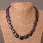 Aventurine Blue Sand Cairo Night Necklace (synthetic), rectangle, diameter 13x18mm+-, length 48cm