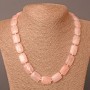 Rose Quartz Necklace, natural stone rectangle, diameter 13x18mm+-, length 48cm