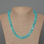 Necklace Aquamarine natural stone faceted cube, diameter 7mm+-, length 49cm+
