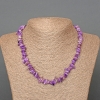 Necklace Charoite natural stone chips, diameter 9x3mm+-, length 47cm+