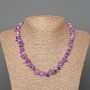 Necklace Charoite natural stone chips, diameter 9x3mm+-, length 47cm+