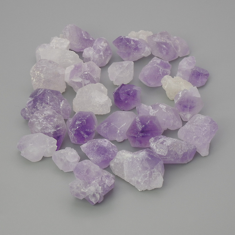 Amethyst souvenir natural stone, unprocessed stone ~ sizes 10-13x2-12 mm (+-) packaged 100 g (price per 100 g)