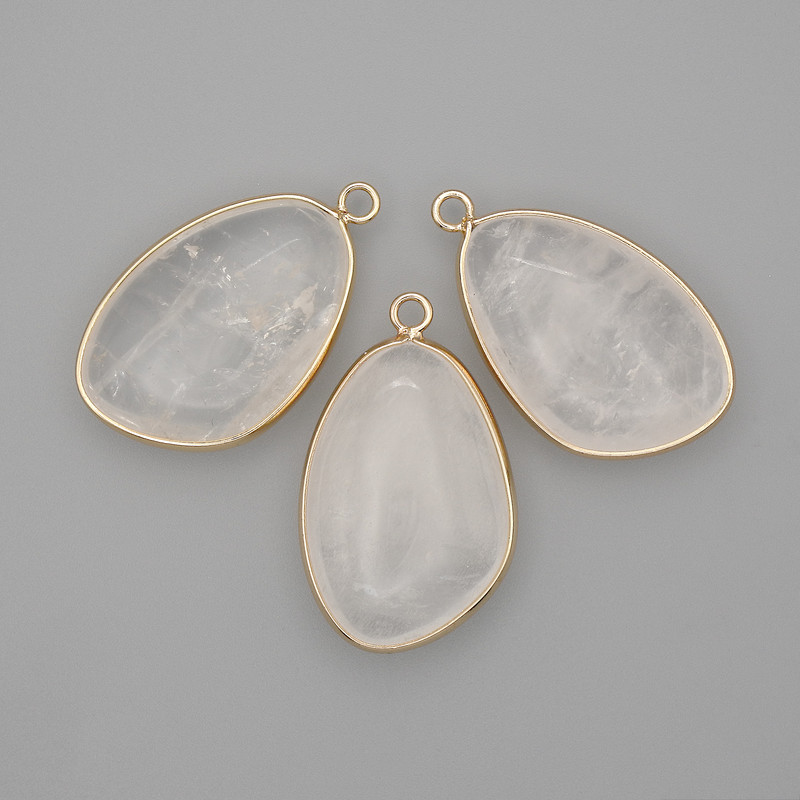 Pendant Rock Crystal in golden-coloured metal setting 21x35 mm+