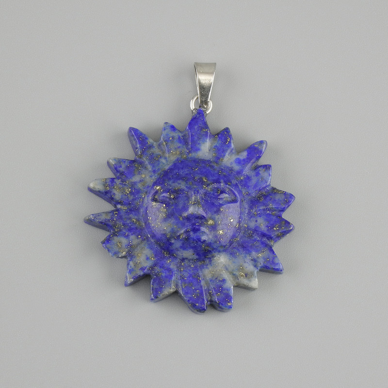 Sun pendant Lapis Lazuli 28mm+-, length 35mm+-
