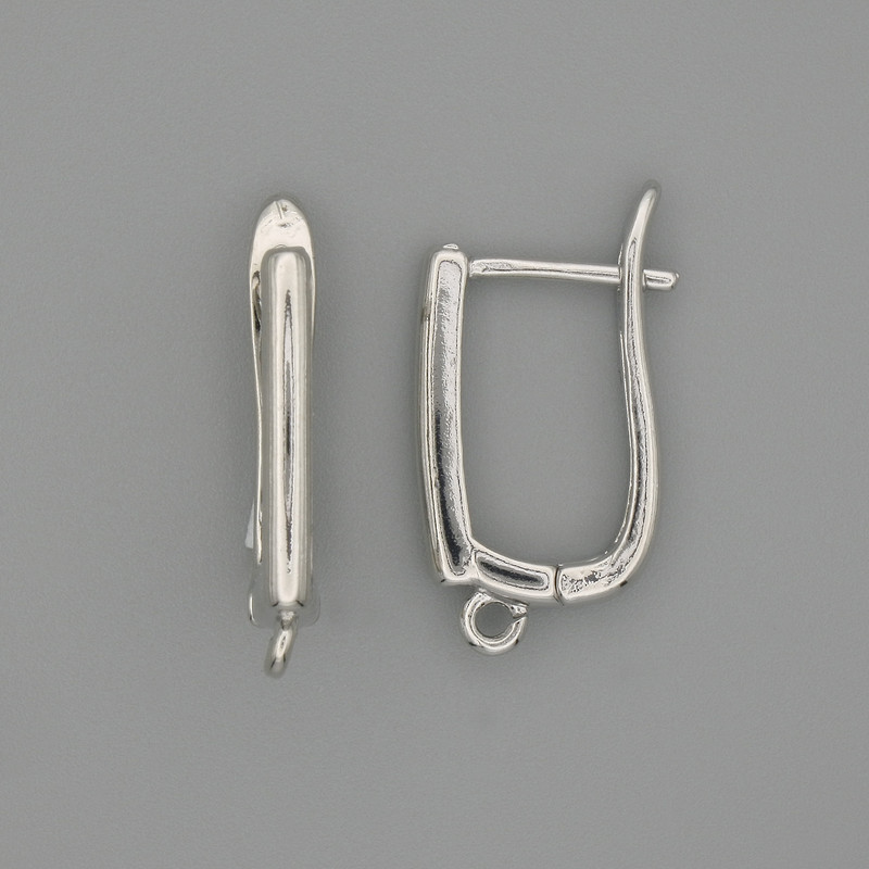 Earring posts in silvery metal 18x2 mm – pair