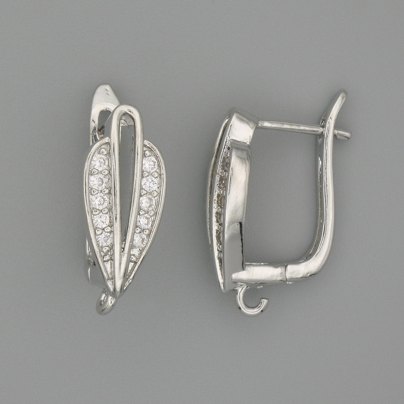 Earrings posts sterling-silver coloured metal 19×7 mm – pair