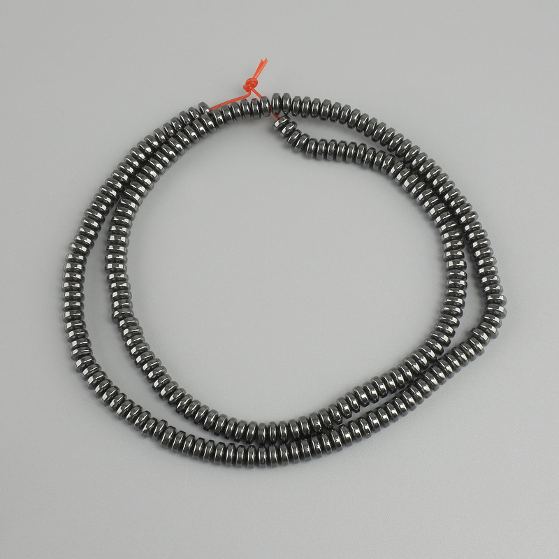 Hematite Rondelle Beads, 4x2 mm, 40 cm chain