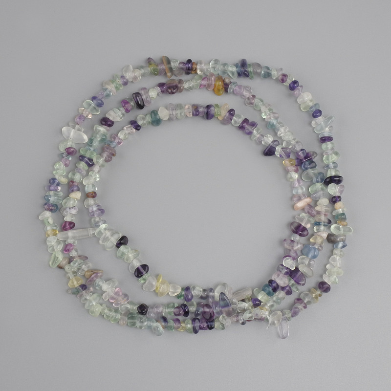 Fluorite chip beads, diameter 4-9×2-4 mm +/-, length 80 cm +/-