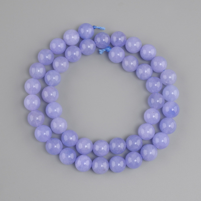 Aquamarine beads smooth round bead, diameter 8.5 mm ±, length 38 cm ± on a thread