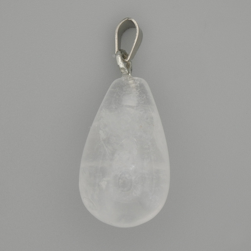 Pendant Rock Crystal raindrop 22x13mm +-, length 32mm +-