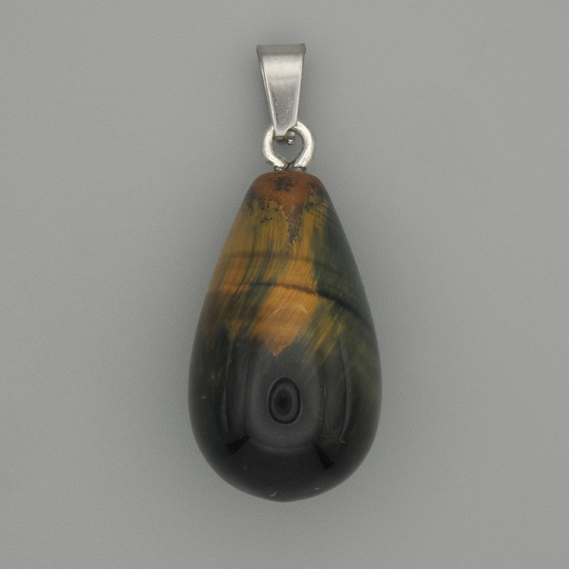 Pendant Hawk’s Eye Drop 22x13mm±, length 32mm±