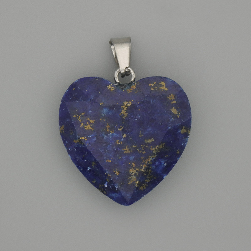 Lapis Lazuli pendant faceted heart 20x20 mm+