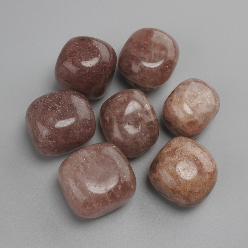 Natural stone Strawberry Quartz, diameter 22-25×1-23 mm ± (packaged 100 g) processed rough stones without a hole