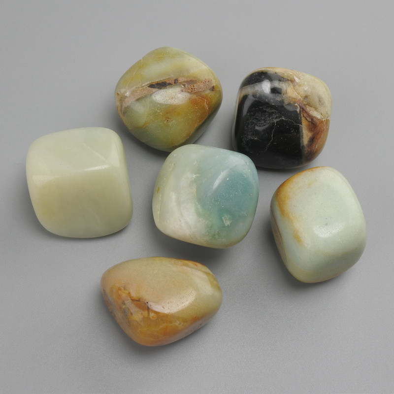 Natural amazonite stone, diameter 20-23x16-22 mm ± (100 g pack) treated rough nuggets, no hole