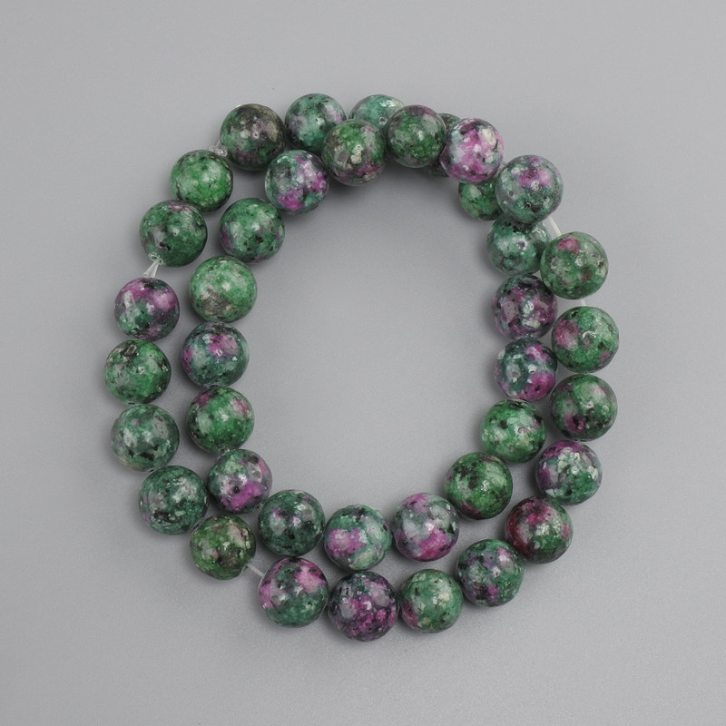 Zoisite beads smooth ball, diameter 10mm ±, length 38cm ± on a thread
