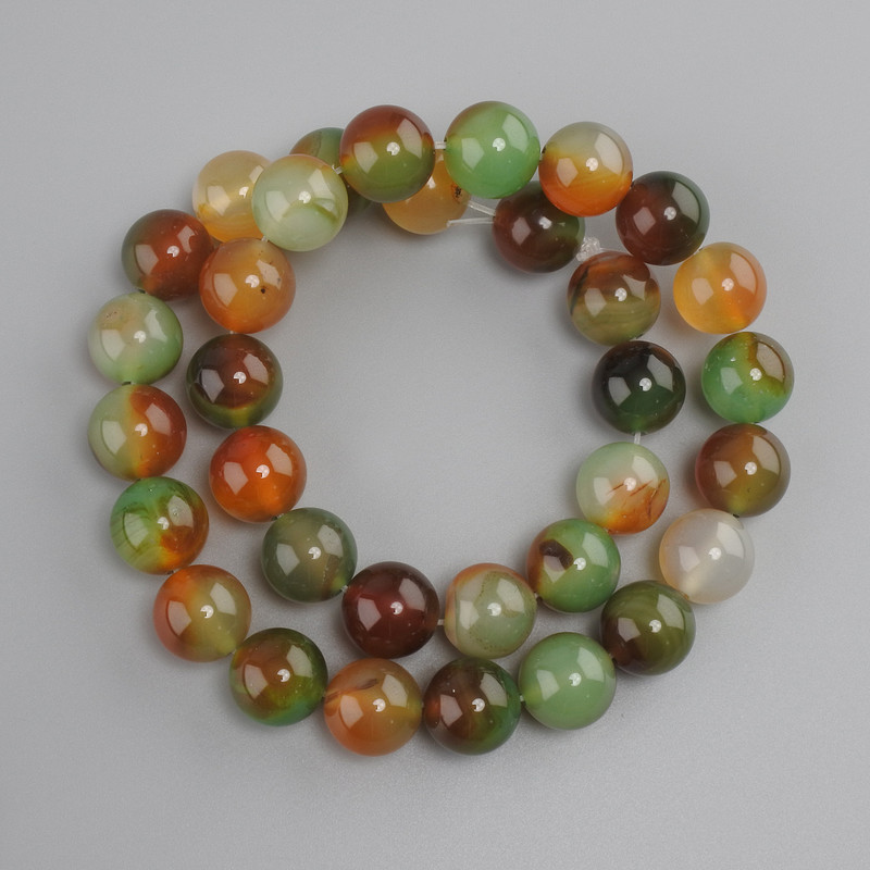Brazilian Agate Beads smooth round bead, diameter 12 mm+-, length 38 cm+- on thread