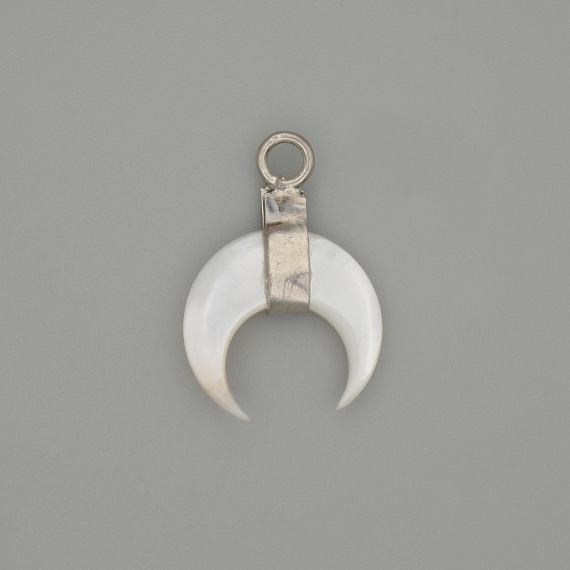 Pendant Moon Mother-of-Pearl, diameter 14mm+-, length 20mm+-