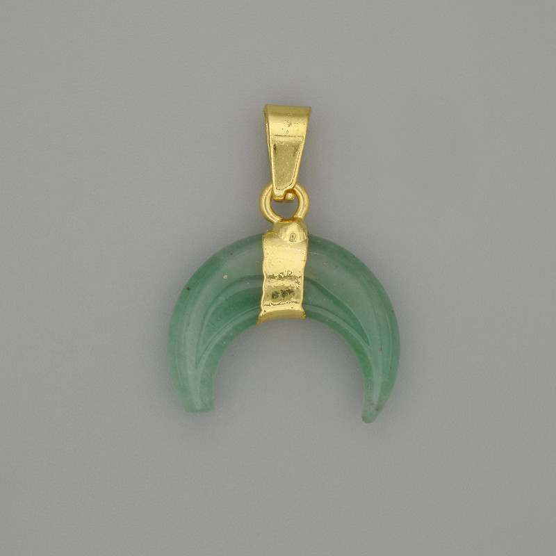 Moon pendant Nephrite, diameter 16mm +/-, length 24mm +/-